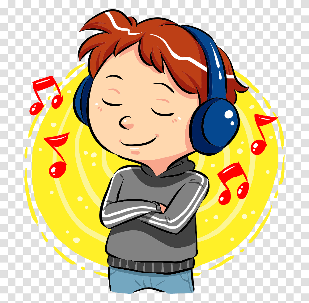 Music Listening Clip Art Listen To Music Clipart, Electronics, Headphones, Headset, Person Transparent Png