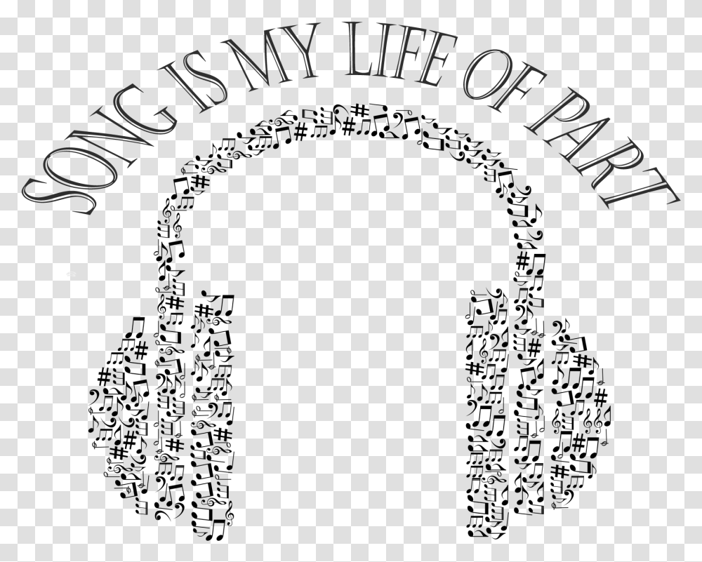 Music Lovers Music Notes Silhouette Man's Headphones, Alphabet, Word, Number Transparent Png