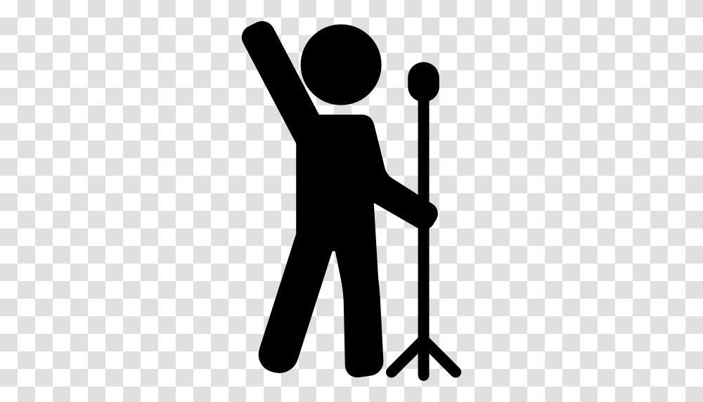 Music Microphones Icon, Person, Silhouette, Pedestrian, Standing Transparent Png