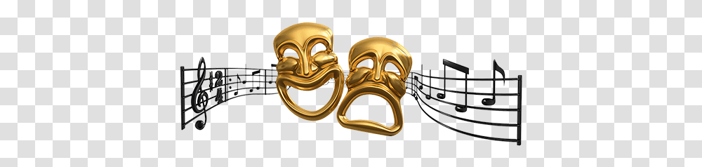 Music Multicolor Musicnotes Musical Comedy Tragedy Gold Masks, Bronze, Gate Transparent Png