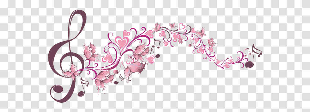 Music Musicnotes Notes Pink Music Notes With Flowers, Floral Design, Pattern Transparent Png