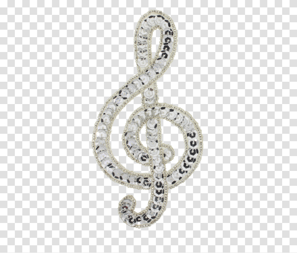 Music Note Clef Beaded Amp Sequin Applique Body Jewelry, Accessories, Accessory, Snake, Reptile Transparent Png