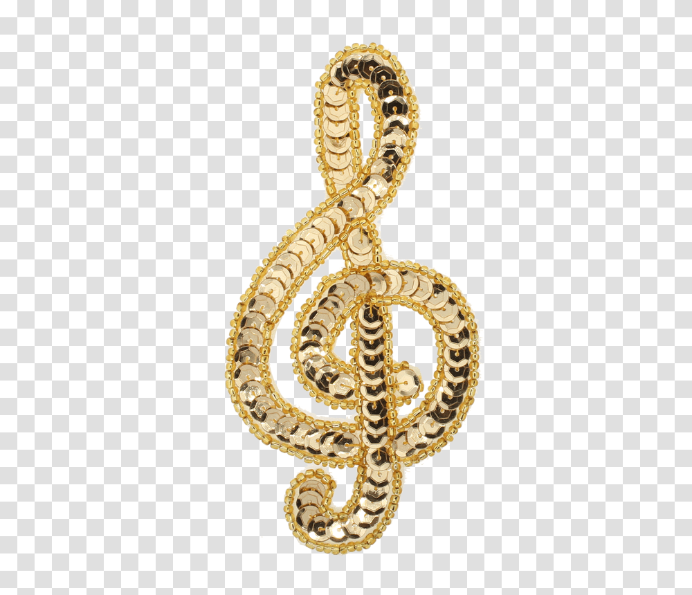 Music Note Clef Beaded Amp Sequin Applique Locket, Snake, Reptile, Animal, Accessories Transparent Png
