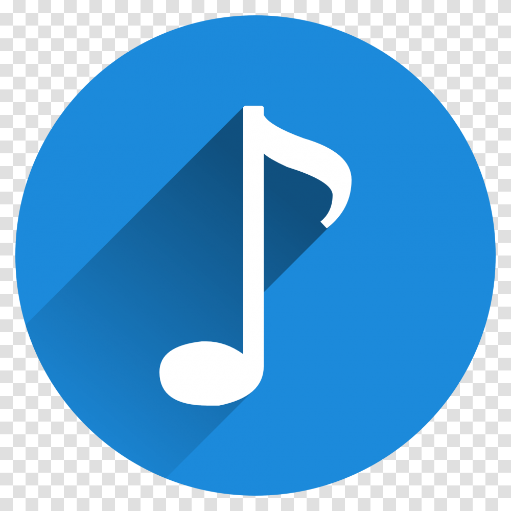 Music Note In The Blue Button Music Logo Blue, Trademark, Word Transparent Png