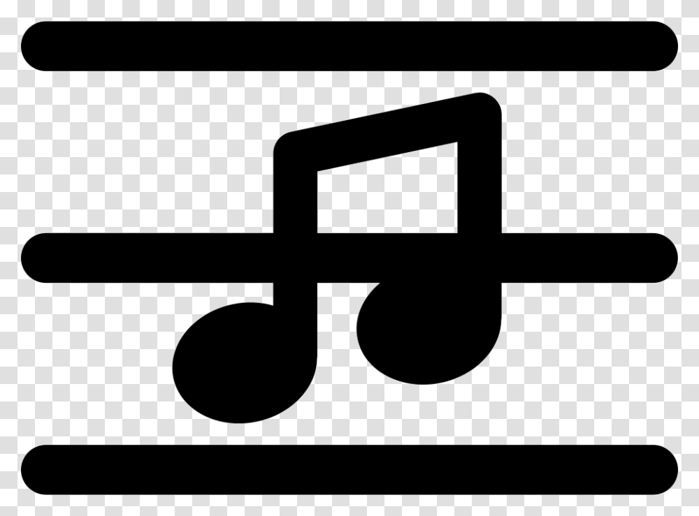 Music Note On A Musical Pentagram Lines Icon Free Download, Label, Word, Logo Transparent Png