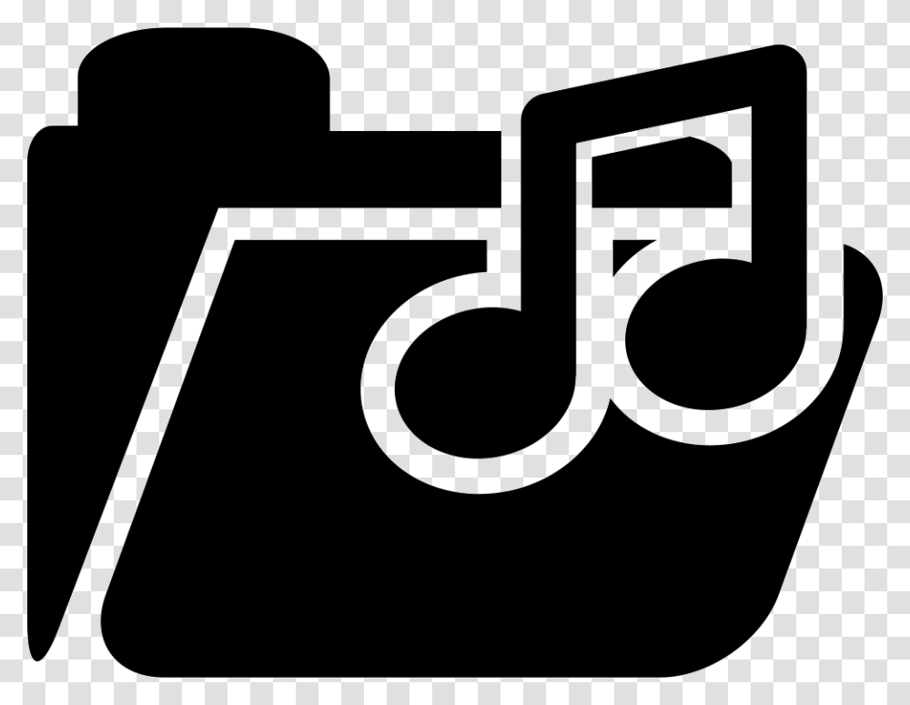 Music Note On Folder Comments Black And White, Logo, Trademark, Label Transparent Png