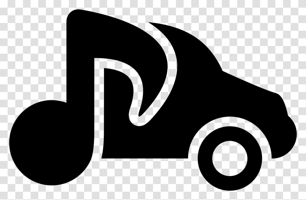 Music Note Over A Half Black Car Cars Music Logo, Label, Stencil Transparent Png