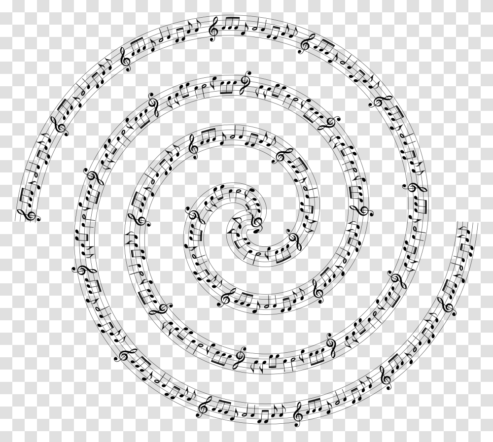 Music Note Spiral Music Notes Spiral, Gray Transparent Png