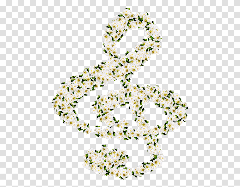 Music Note Treble Clef Flowers Free Image On Pixabay Flower Music Notes, Alphabet, Text, Number, Symbol Transparent Png