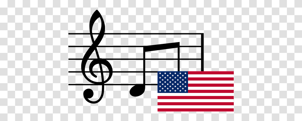 Music Notes And Flag Of Usa Symbol, American Flag Transparent Png