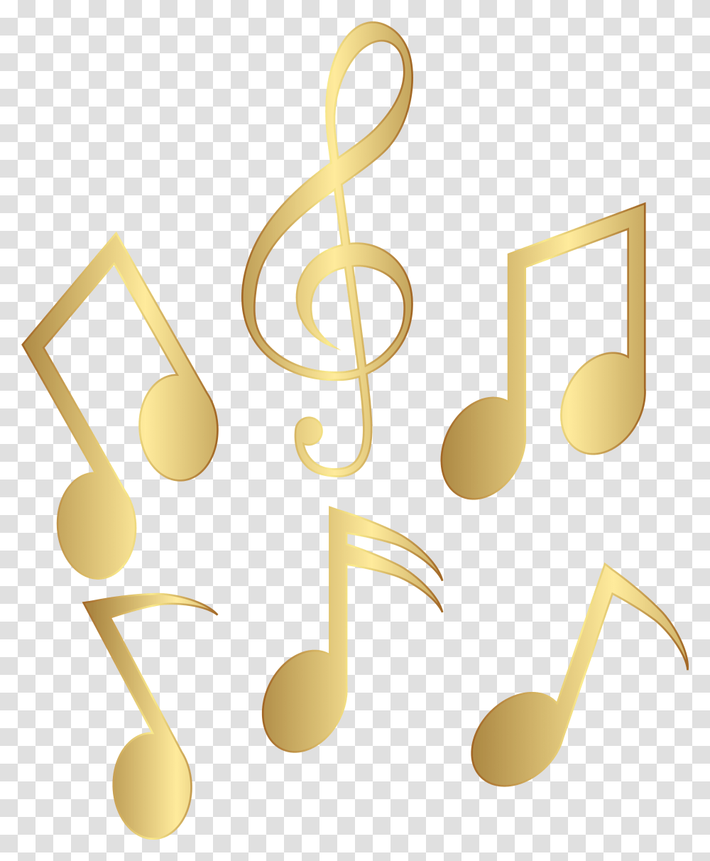 Music Notes Clipart Gold, Handwriting, Alphabet, Number Transparent Png