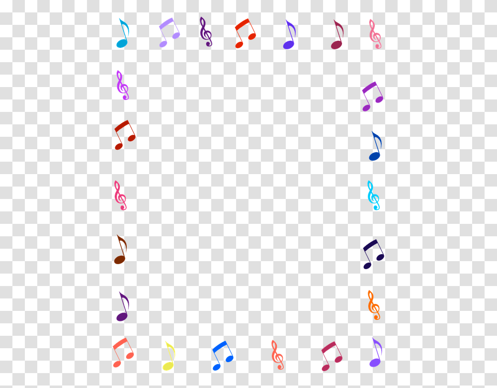 Music Notes Frame Purple Music Note Border, Alphabet, Number Transparent Png