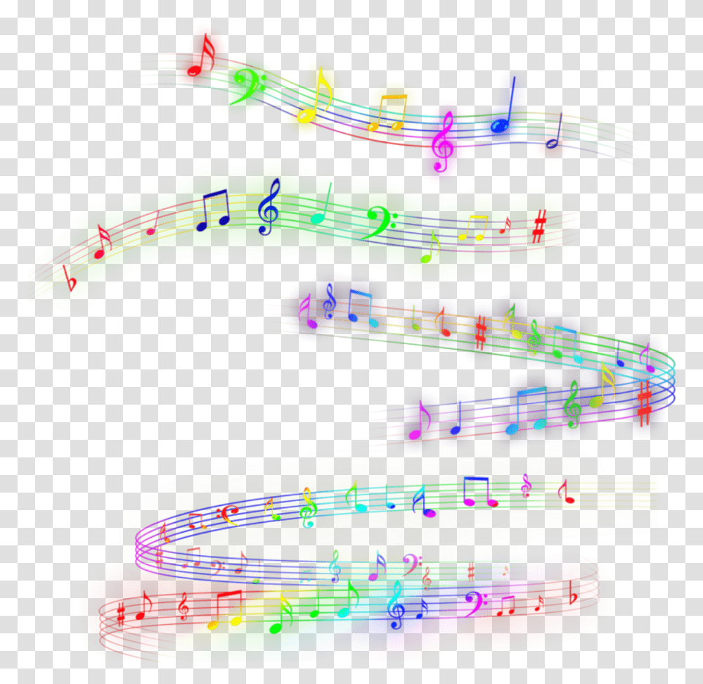 Music Notes Music Notes Rainbow Colorful Colors Clave De Musica Colores, Light Transparent Png