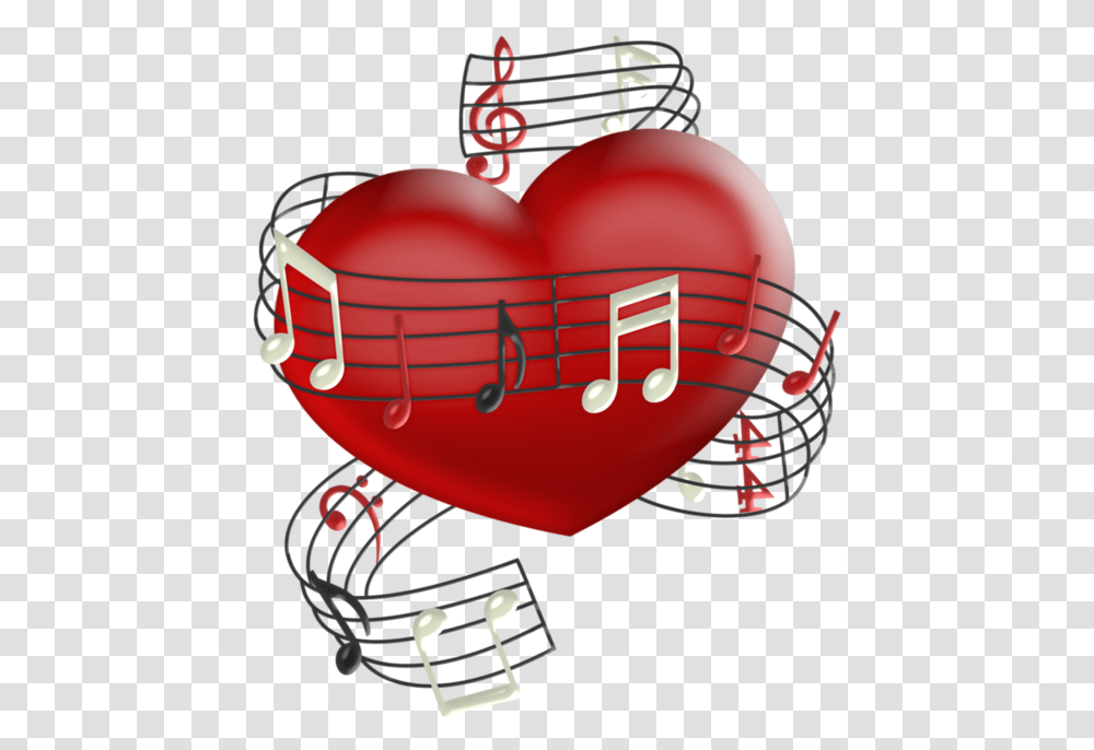 Music Notes Red Heart Clipart Music And Hearts, Helmet, Apparel, Ball Transparent Png