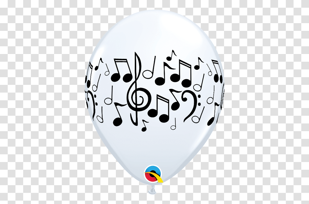 Music Notes White 11 Balloons Palloncini Con Note Musicali, Helmet, Clothing, Apparel, Plectrum Transparent Png