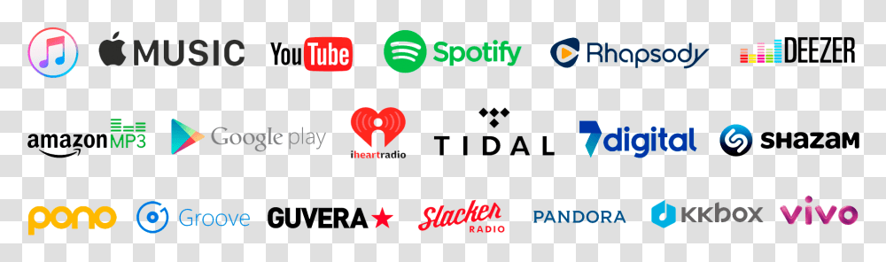 Music On All Platforms Music Streaming Logos, Number, Alphabet Transparent Png