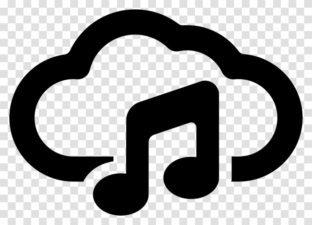 Music On Cloud Sign, Label, Stencil Transparent Png