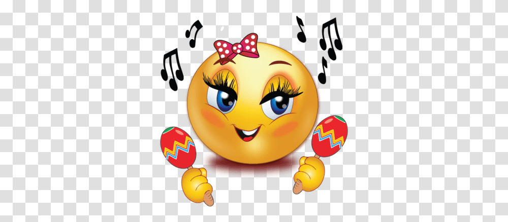 Music Party Girl Emoji Bonitas Imgenes De Caritas Felices, Toy, Pac Man, Angry Birds Transparent Png