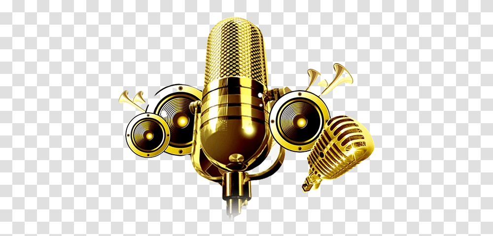Music Services Microphone Gold, Electrical Device Transparent Png