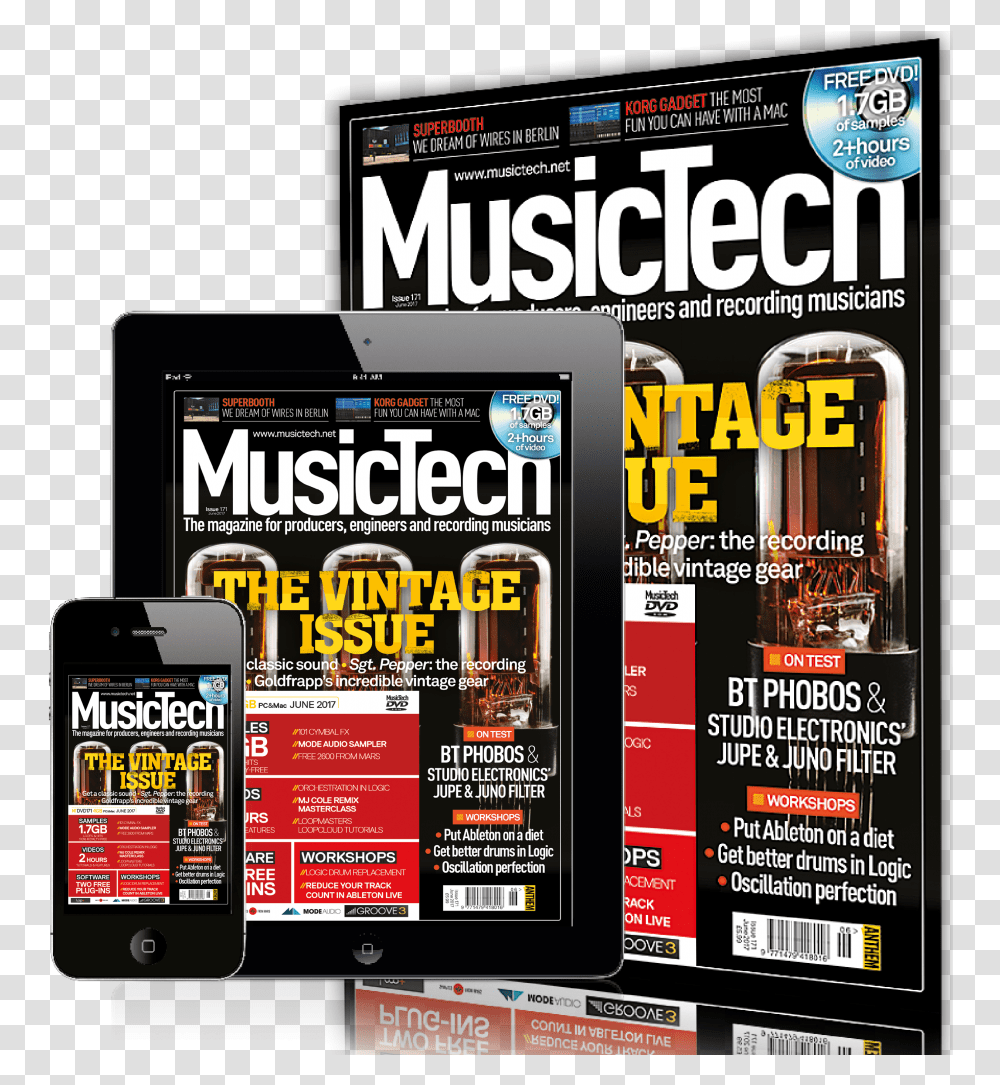 Music Tech Magazine Music Tech Magazine, Mobile Phone, Electronics, Cell Phone, Flyer Transparent Png