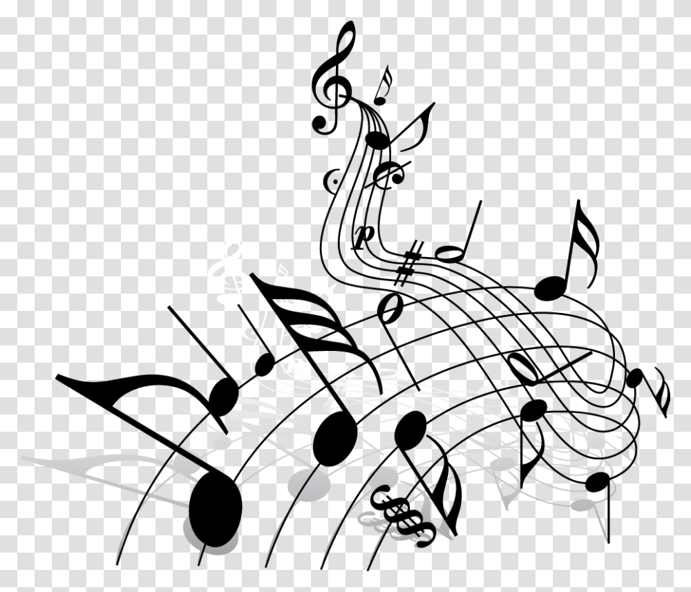 Music Theme, Stencil, Drawing Transparent Png