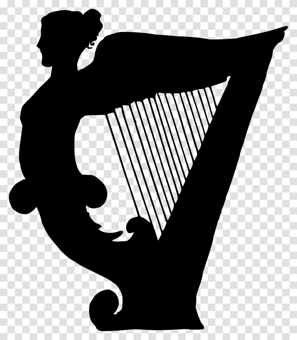 Musical Clipart Silhouette Irish Harp Silhouette, Gray, World Of Warcraft Transparent Png