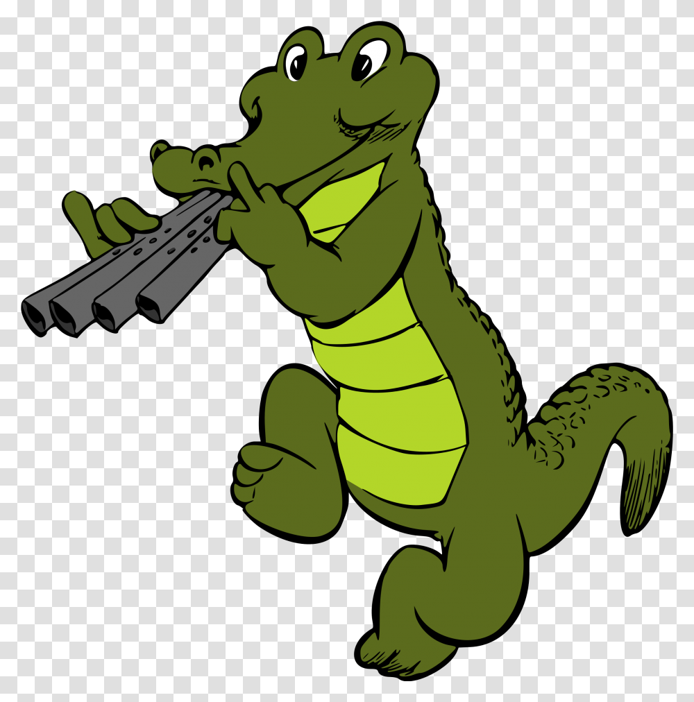 Musical Crocodile, Animal, Reptile, Lizard, Green Lizard Transparent Png