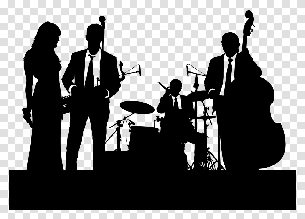 Musical Ensemble Image Clip Art Vector Graphics Jazz Silhouette, Musician, Person, Musical Instrument, Human Transparent Png