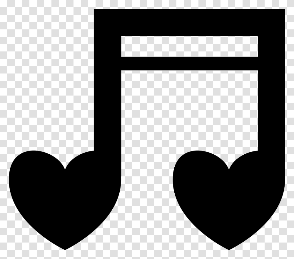 Musical Heart Notes Music Notes With Heart Clipart, Stencil, Mustache, Silhouette, Shovel Transparent Png