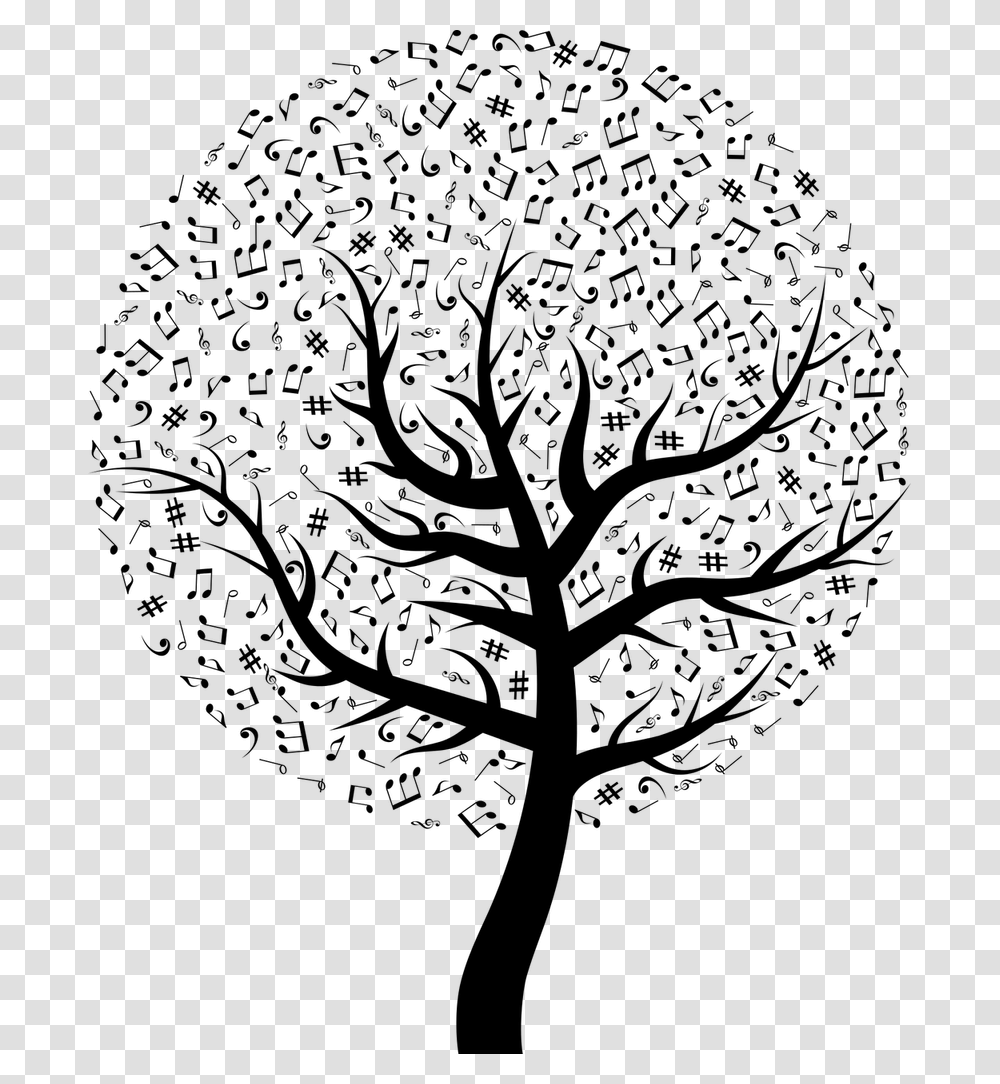 Musical Note Clip Art Tree Designs On Wall, Nature, Outdoors, Outer Space, Astronomy Transparent Png