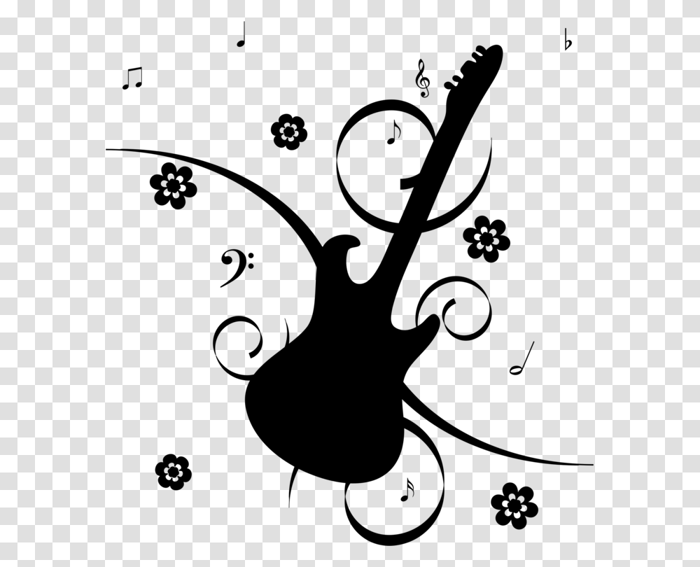 Musical Note Guitar Drawing Treble, Gray, World Of Warcraft Transparent Png