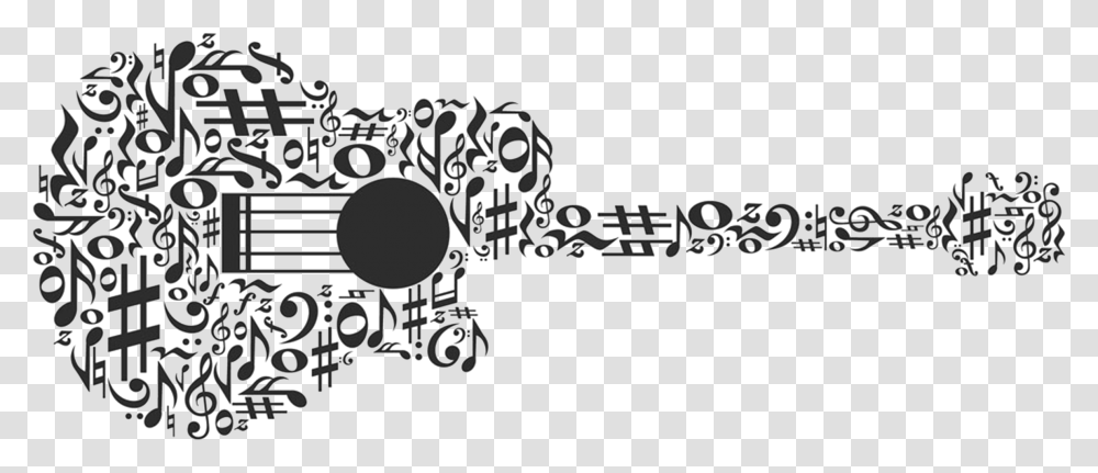Musical Note Guitar Illustration Abstract Guitar Background Black And White, Musical Instrument, Musician, Drum Transparent Png