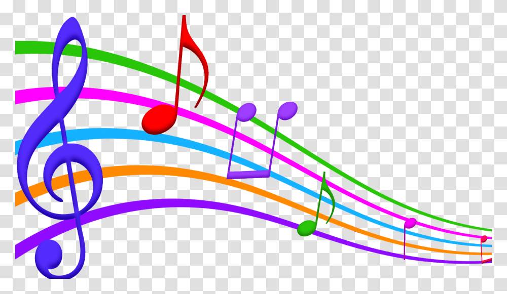 Musical Note Staff Color Clip Art Notas Musicales De Colores, Light, Neon, Bow Transparent Png