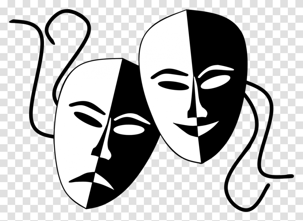 Musical Theatre Mask Drama Actor, Stencil Transparent Png