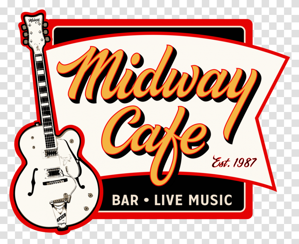 Musician Clipart Live Entertainment Midway Cafe Logo, Guitar, Leisure Activities, Musical Instrument, Electric Guitar Transparent Png
