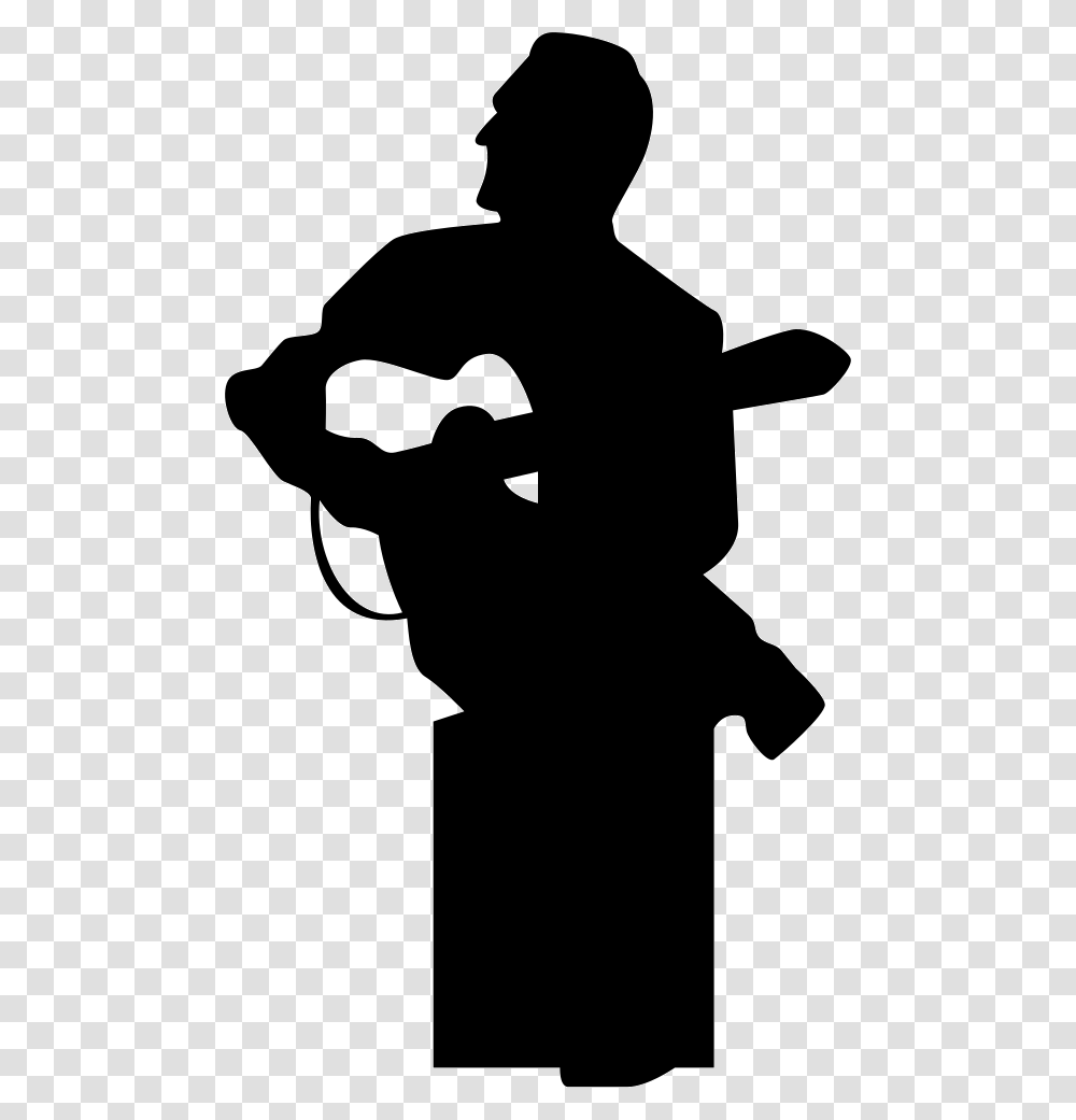 Musician Guitar Player Playing Flamenco Guitar, Silhouette, Stencil, Person, Human Transparent Png