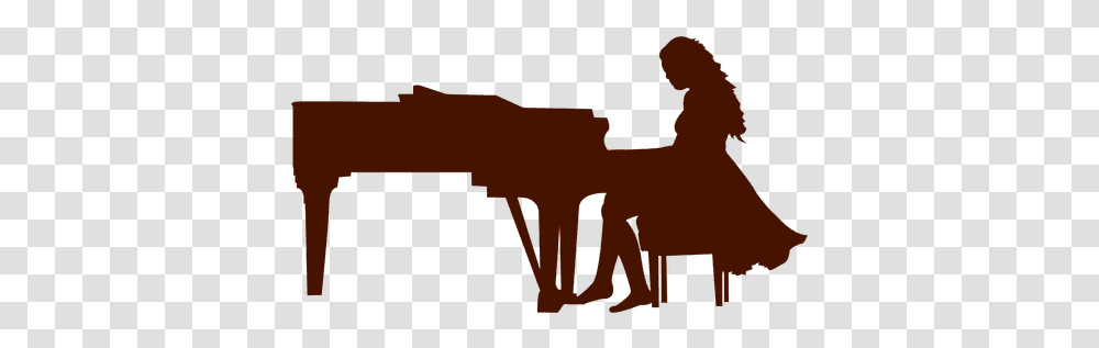 Musician Music Piano Silhouette & Svg Cartoon Clipart Playing Piano Girl Piano, Text, Symbol, Arrow, People Transparent Png