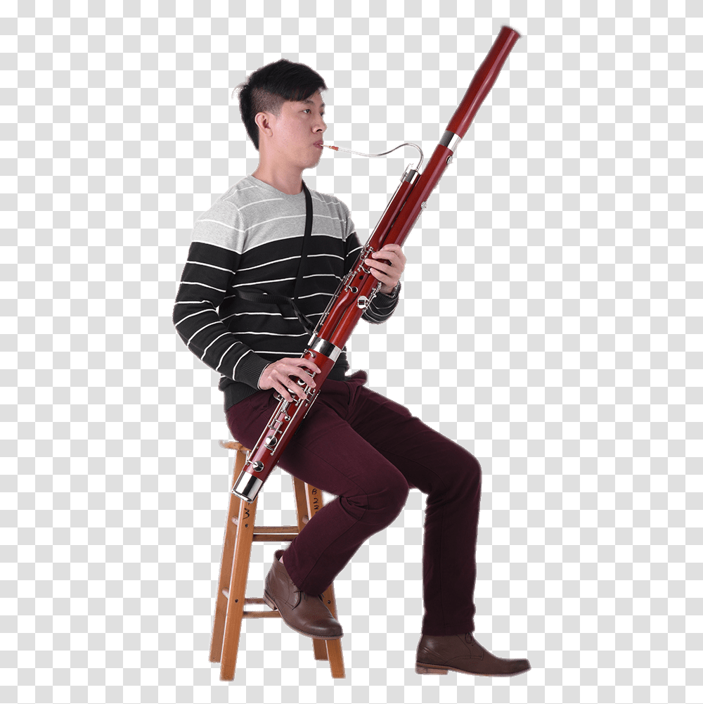 Musician Playing The Bassoon Ammoon Bassoon, Oboe, Musical Instrument, Person, Human Transparent Png