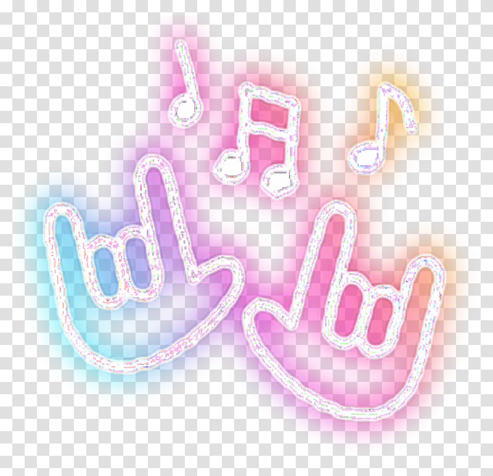 Musicnotes Neon Hands Music Notes Hands Colorful Music Note, Light Transparent Png