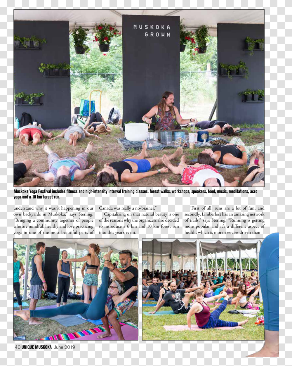 Muskoka Yoga Festival Includes Fitness And High Intensity Leisure, Person, Collage, Poster, Advertisement Transparent Png