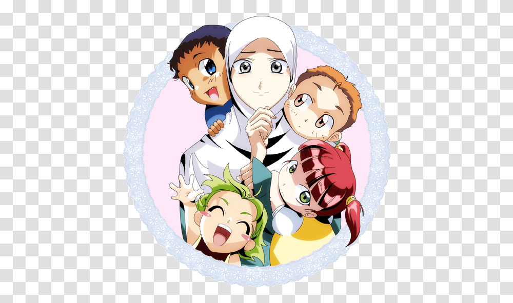 Muslim Anime My Lovelies Paradise Under Your Mums Feet, Person, Label, Face Transparent Png
