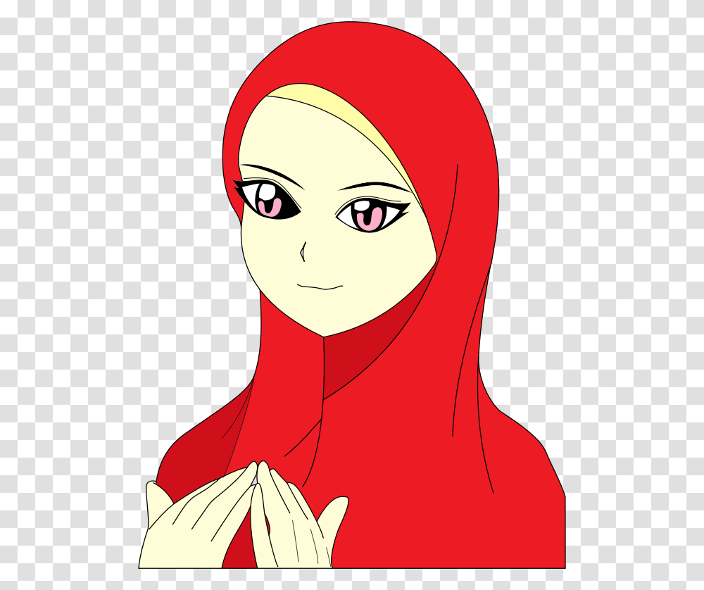 Muslim Girl Cute Cartoon Girl Muslimah, Apparel, Face, Person Transparent Png