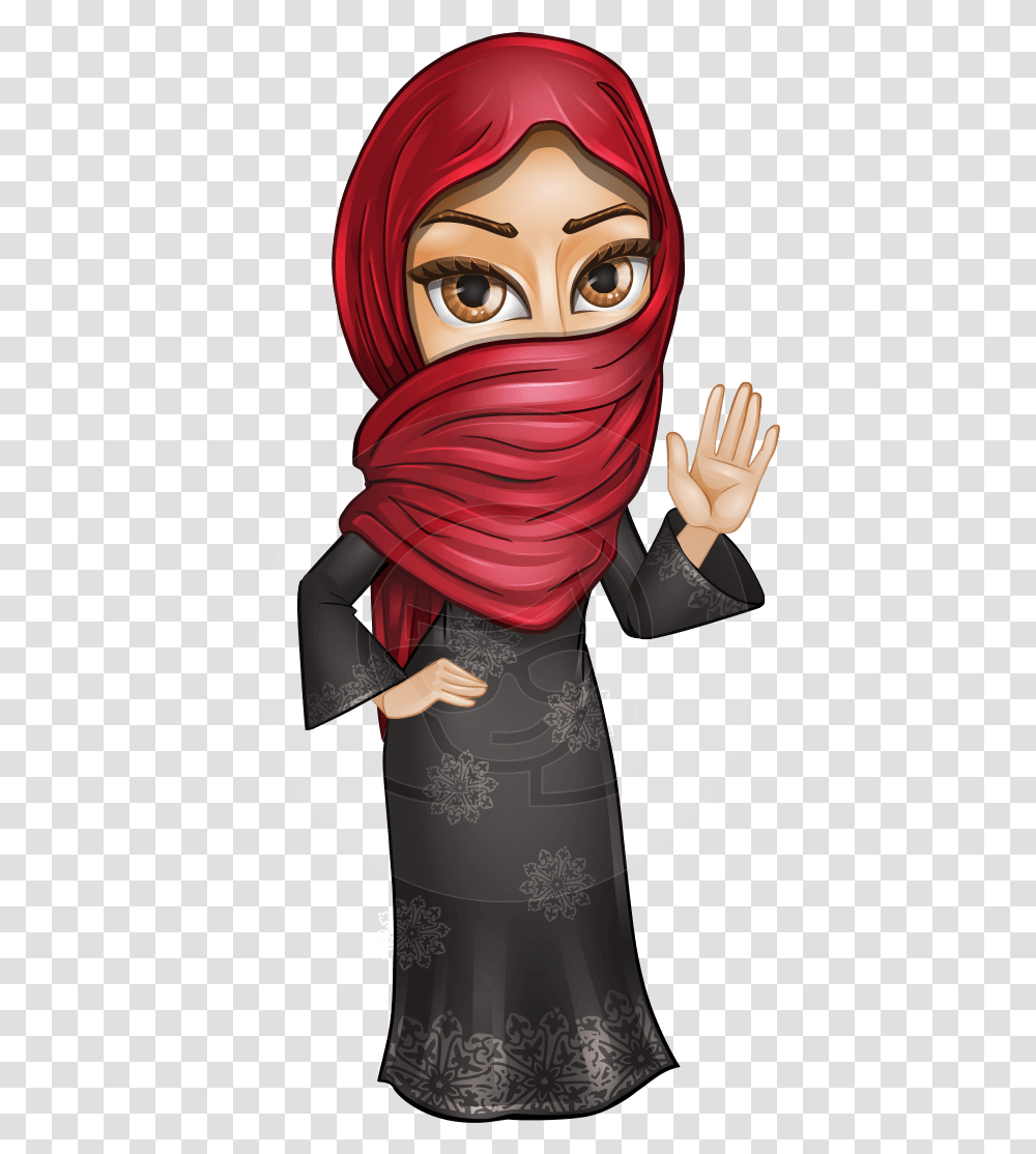Muslim Girl With Hijab Scarf Cartoon Vector Character Arabic Cartoon, Comics, Book, Manga Transparent Png