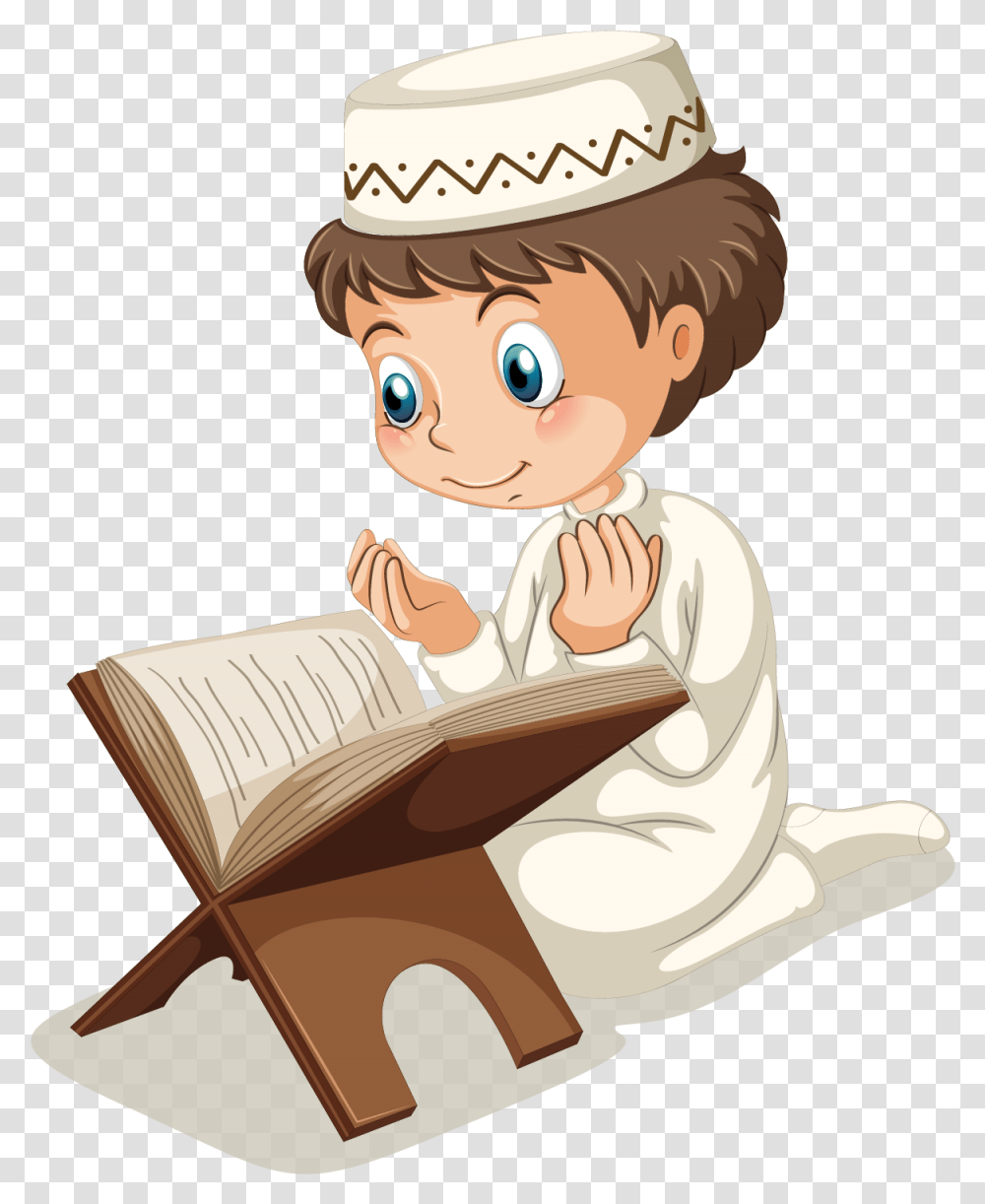 Muslim Islam Boy Clip Art Muslim Boy, Reading Transparent Png