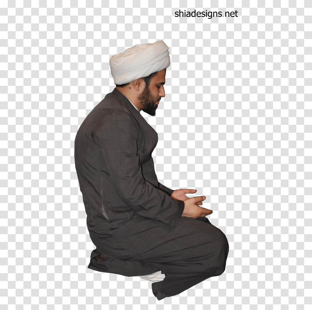 Muslim Man Sitting, Person, Sleeve, Hat Transparent Png
