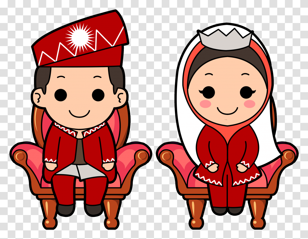 Muslim Wedding Cartoon Portrait Muslim Wedding Cartoon, Elf, Costume, Snowman, Outdoors Transparent Png