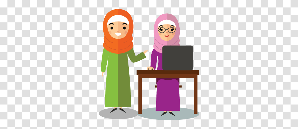 Muslim Women Clipart Free Clipart, Person, Pc, Computer, Electronics Transparent Png