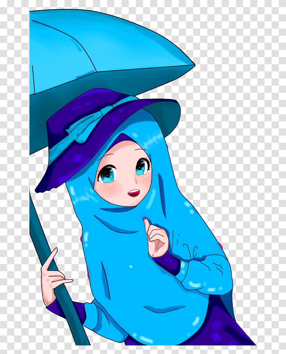 Muslimah Umbrella Cartoon, Apparel, Long Sleeve Transparent Png