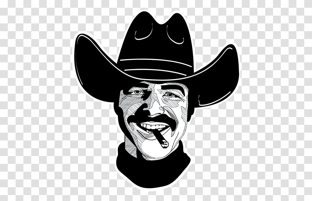 Mustach Burt Reynolds Clipart, Apparel, Cowboy Hat, Person Transparent Png