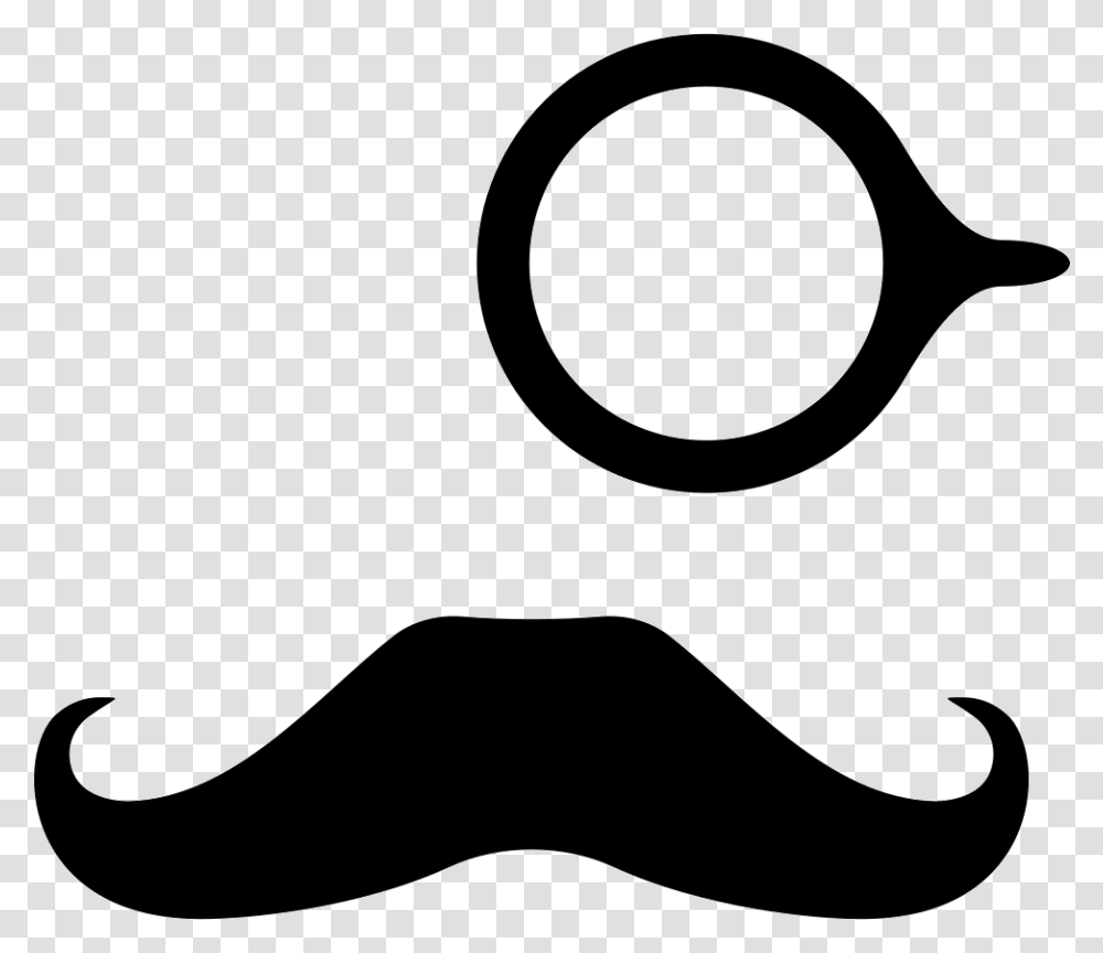 Mustache And Monocle Icon, Label, Stencil Transparent Png